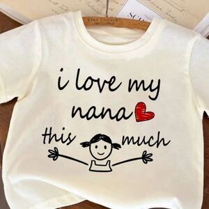Baby SHEIN 'I Love My Nana' CasuaI Letter Print Short Sleeve Round Neck T-shirt